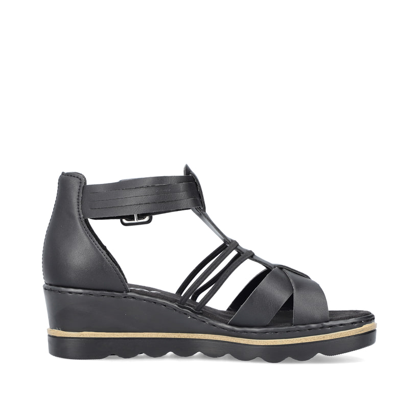 Rieker Artikelnummer 67480-01 Rieker Damen Keilsandaletten asphaltschwarz 2025