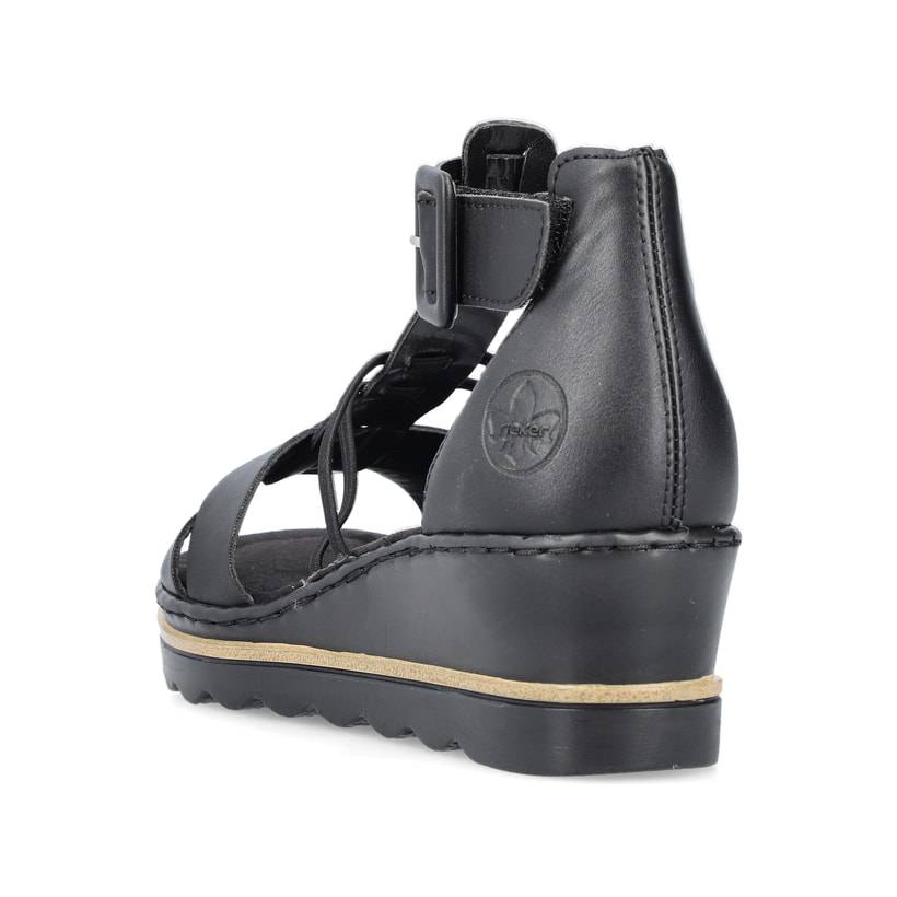 Rieker Artikelnummer 67480-01 Rieker Damen Keilsandaletten asphaltschwarz 2025