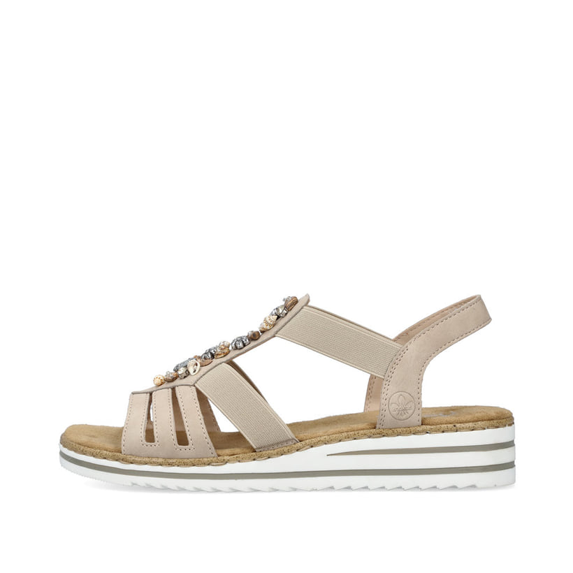 Rieker Artikelnummer V0649-62 Rieker Damen Keilsandaletten cremebeige