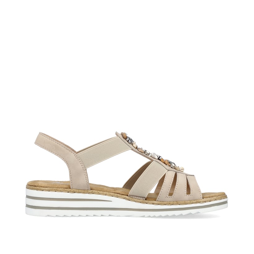 Rieker Artikelnummer V0649-62 Rieker Damen Keilsandaletten cremebeige Online