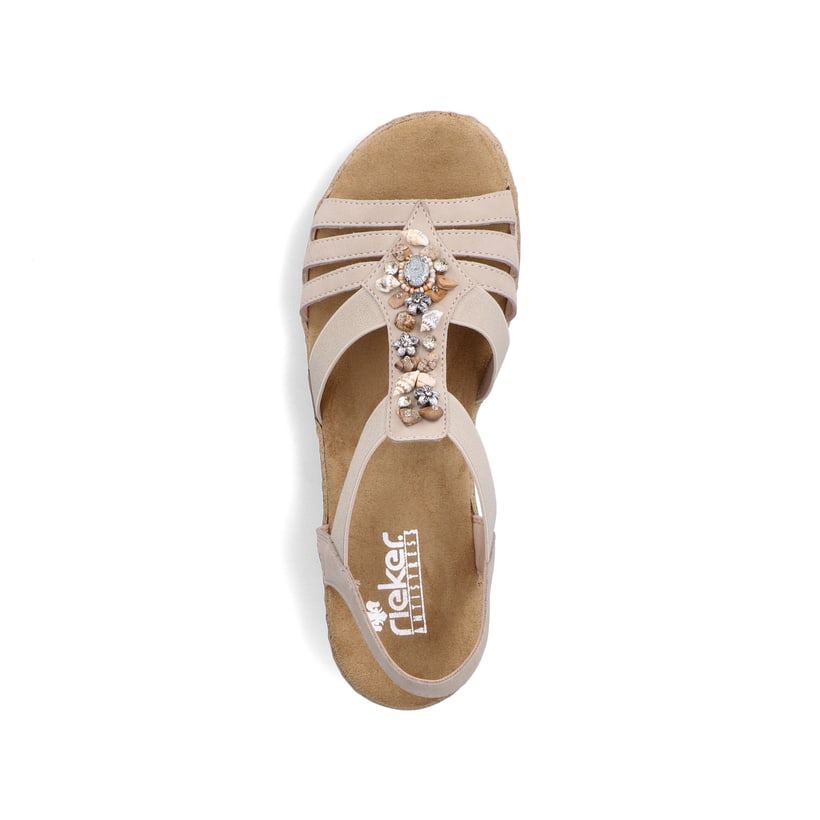 Rieker Artikelnummer V0649-62 Rieker Damen Keilsandaletten cremebeige Online