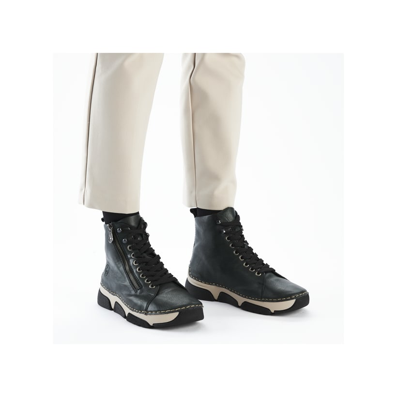 Rieker Artikelnummer 45920-54 Rieker Damen Schnürstiefel laubgrün Günstiger Verkauf