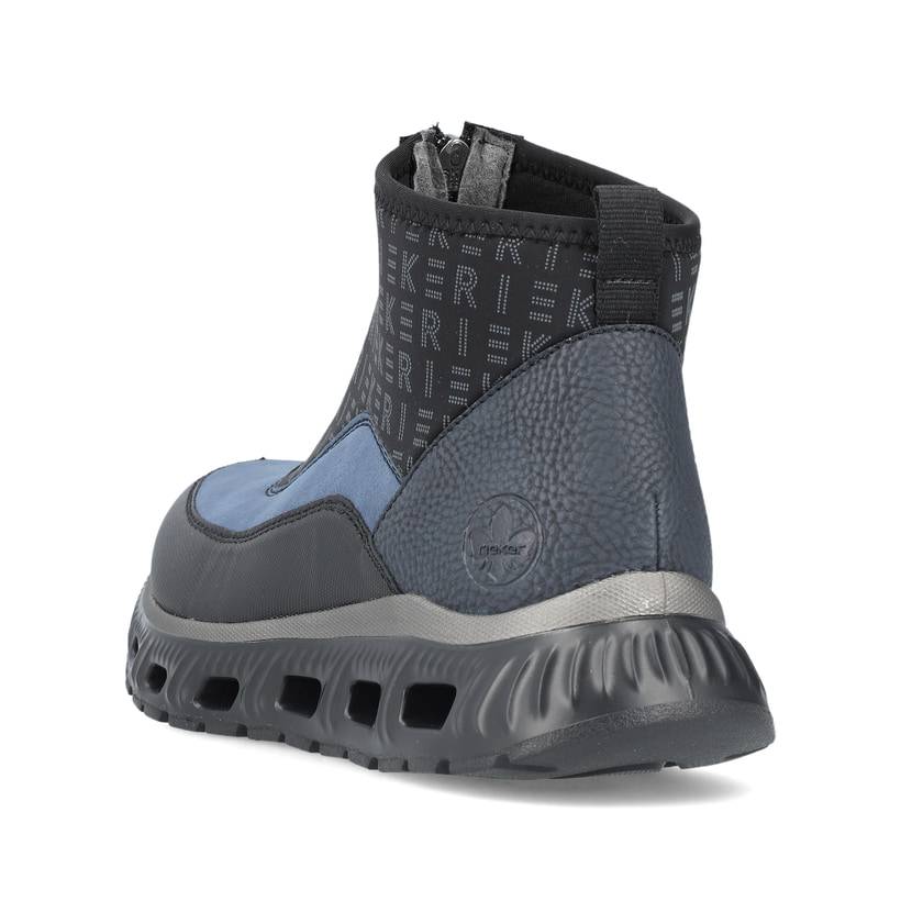 Rieker Artikelnummer M6052-00 Rieker Damen Sneaker High asphaltschwarz-ozeanblau Meist gekauft