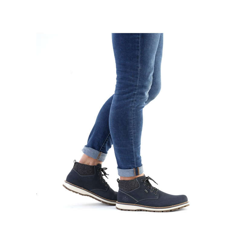 Rieker Artikelnummer 38419-16 Rieker Herren Schnürstiefel pazifikblau Begrenztes Angebot