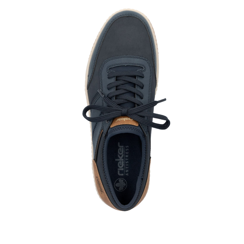 Rieker Artikelnummer 17550-14 Rieker Herren Sneaker Low pazifikblau-nougatbraun Kostenlose Rückgabe