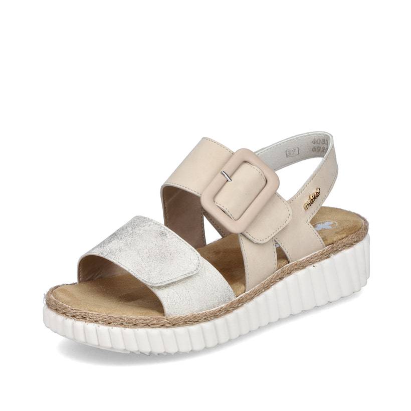 Rieker Artikelnummer 69260-60 Rieker Damen Keilsandaletten hellbeige Clearance-Verkauf