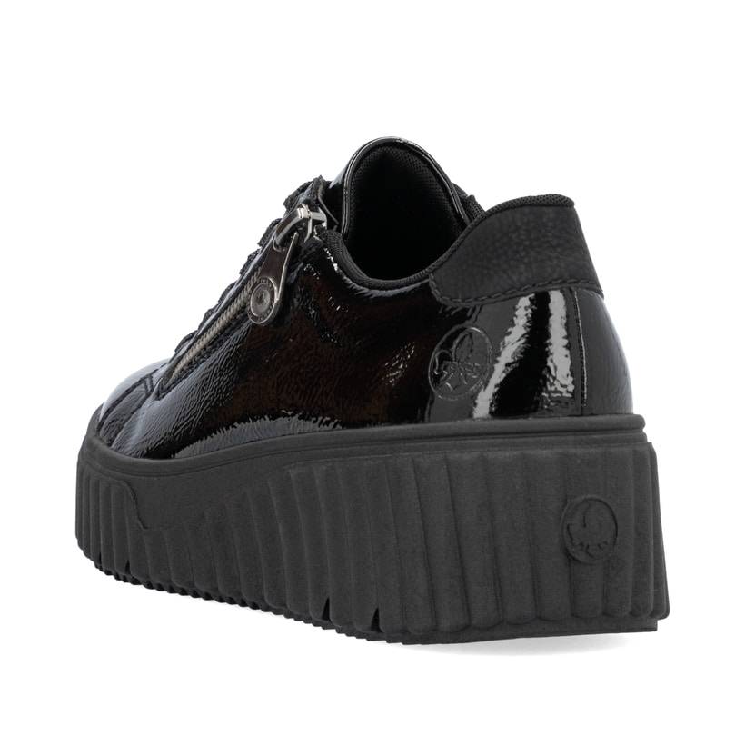 Rieker Artikelnummer N2501-00 Rieker Damen Sneaker Low glanzschwarz Black Friday Preise