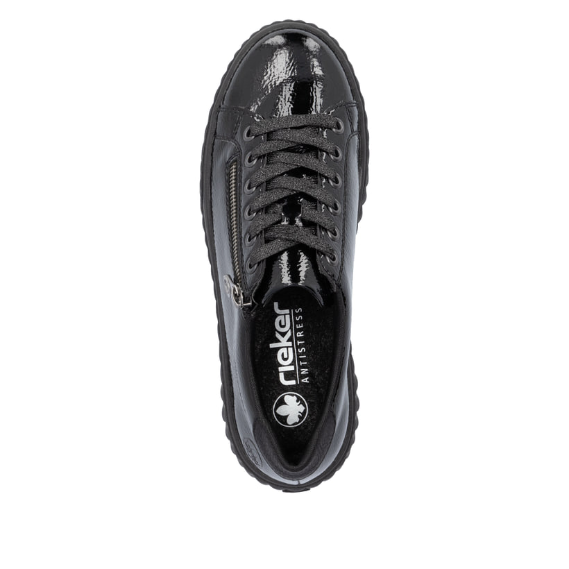 Rieker Artikelnummer N2501-00 Rieker Damen Sneaker Low glanzschwarz Black Friday Preise