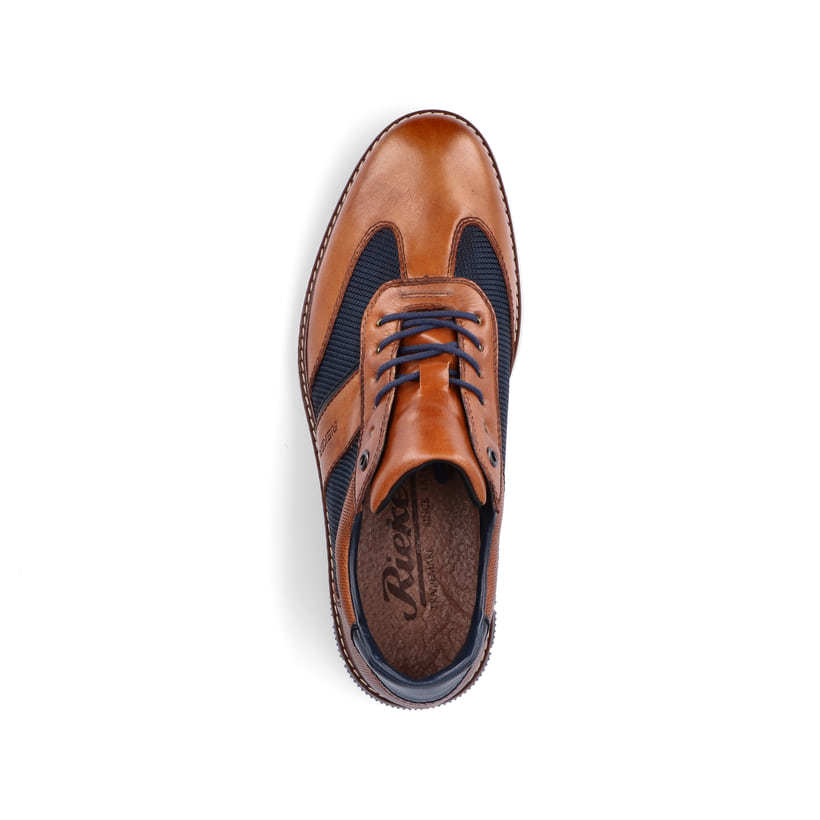Rieker Artikelnummer 14410-24 Rieker Herren Schnürschuhe zimtbraun-ozeanblau Günstiger Verkauf