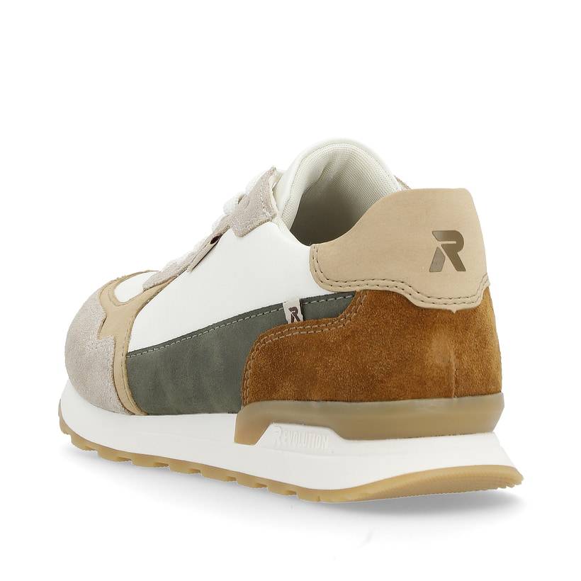 Rieker Artikelnummer U0307-80 Rieker Herren Sneaker Low sand-beige swan-white Top Angebot