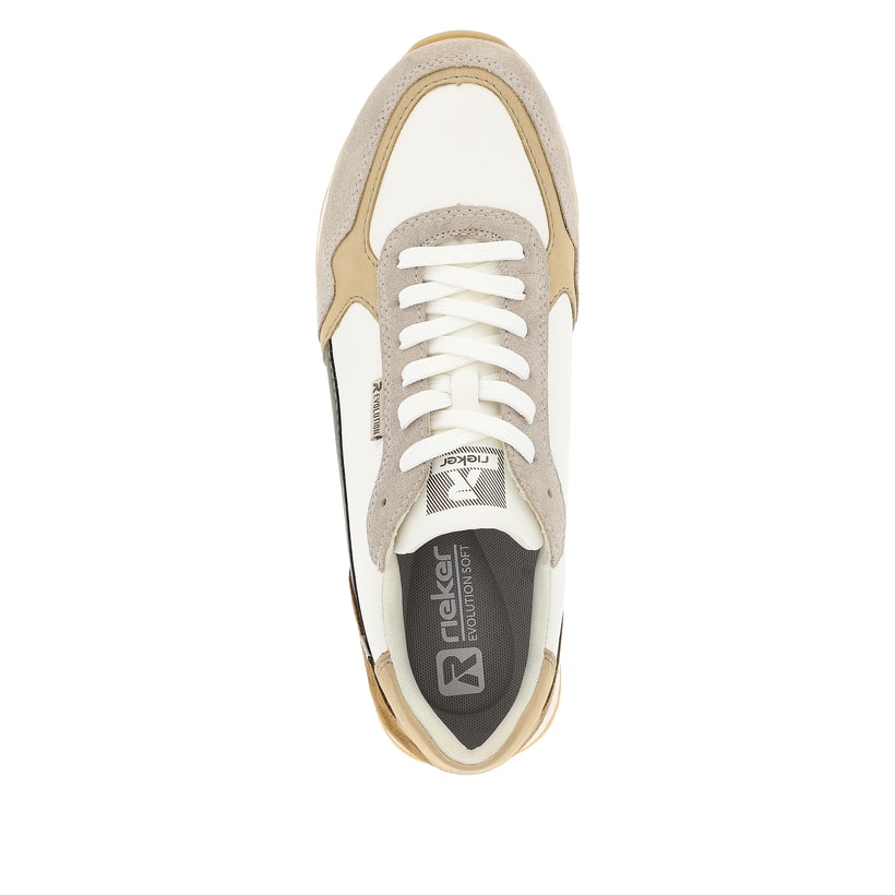 Rieker Artikelnummer U0307-80 Rieker Herren Sneaker Low sand-beige swan-white Top Angebot