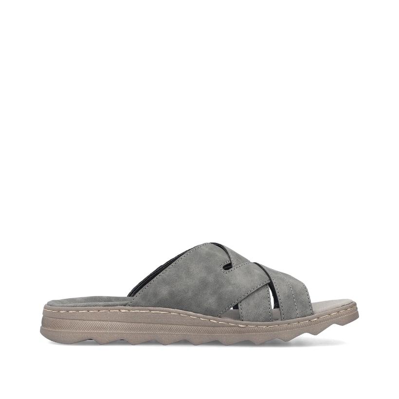 Rieker Artikelnummer 21690-45 Rieker Herren Pantoletten steingrau Neueste Mode