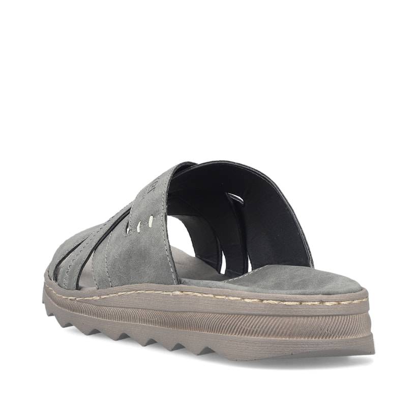 Rieker Artikelnummer 21690-45 Rieker Herren Pantoletten steingrau Neueste Mode