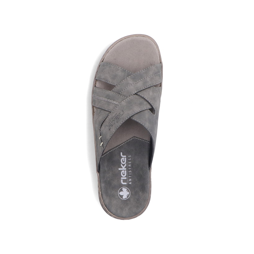Rieker Artikelnummer 21690-45 Rieker Herren Pantoletten steingrau Neueste Mode