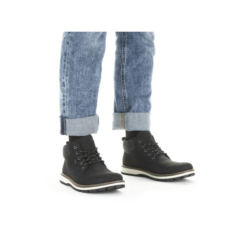 Rieker Artikelnummer 38419-00 Rieker Herren Schnürstiefel urbanschwarz Zeitlich begrenztes Angebot