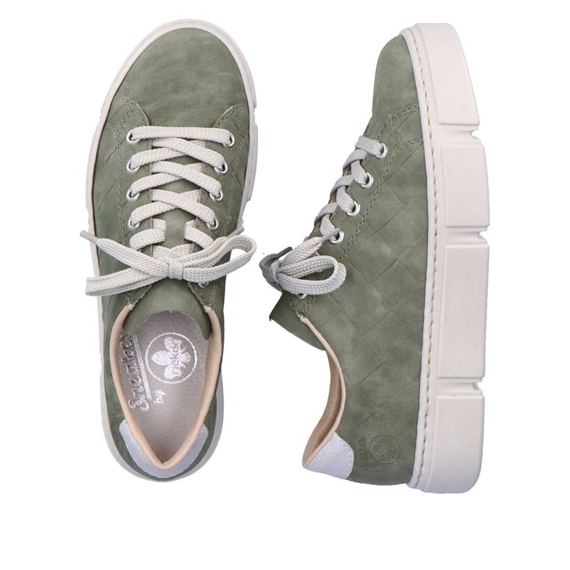 Rieker Artikelnummer N59W2-52 Rieker Damen Sneaker Low olivgrün-sandbeige Cyber Monday