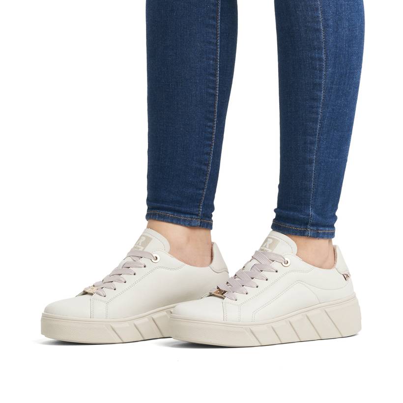 Rieker Artikelnummer W0503-80 Rieker Damen Sneaker Low cremeweiß Jubiläumsangebot