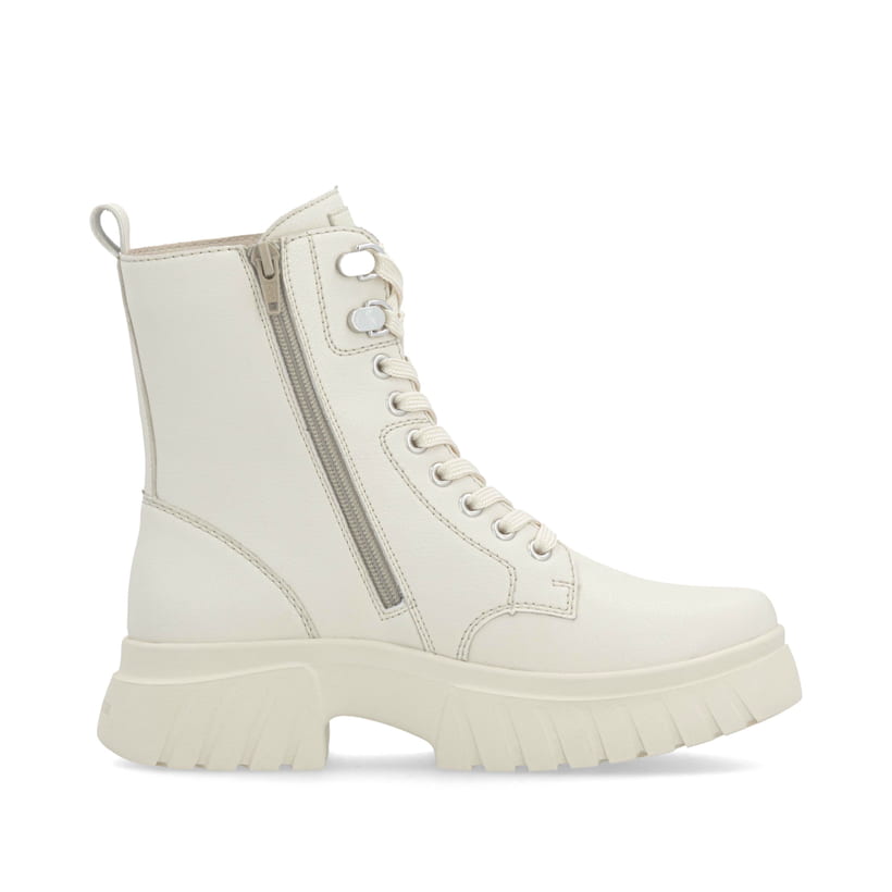 Rieker Artikelnummer W1870-60 Rieker Damen Schnürstiefel weißbeige Online Outlet