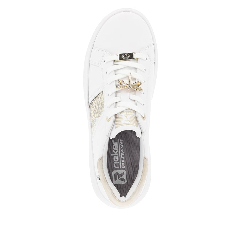 Rieker Artikelnummer W1202-82 Rieker Damen Sneaker Low swan-white gold Zeitlich begrenztes Angebot