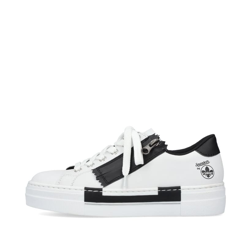 Rieker Artikelnummer N4936-81 Rieker Damen Sneaker Low lilienweiß-nachtschwarz VIP-Rabatte