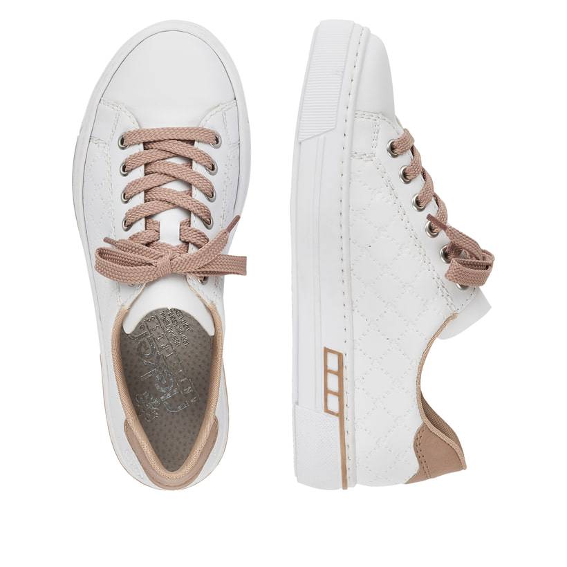 Rieker Artikelnummer L88W2-80 Rieker Damen Sneaker Low perlweiß Sonderangebot der Fabrik