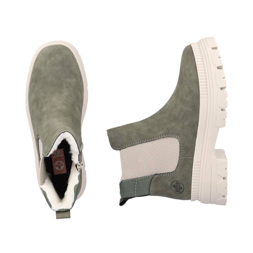 Rieker Artikelnummer Y9350-54 Rieker Damen Chelsea Boots olivgrün Nur noch ein Tag übrig