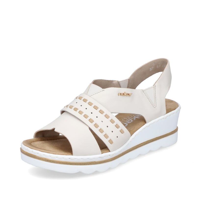 Rieker Artikelnummer 67489-60 Rieker Damen Keilsandaletten hellbeige Clearance-Verkauf