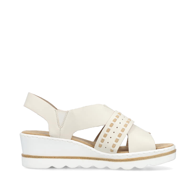 Rieker Artikelnummer 67489-60 Rieker Damen Keilsandaletten hellbeige Clearance-Verkauf