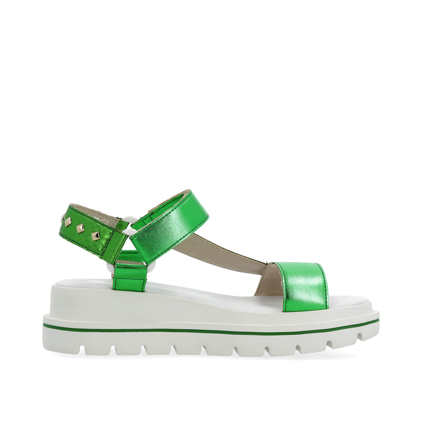 Rieker Artikelnummer W1651-52 Rieker Damen Riemchensandalen smaragd-green metallic Kostenloser Versand international