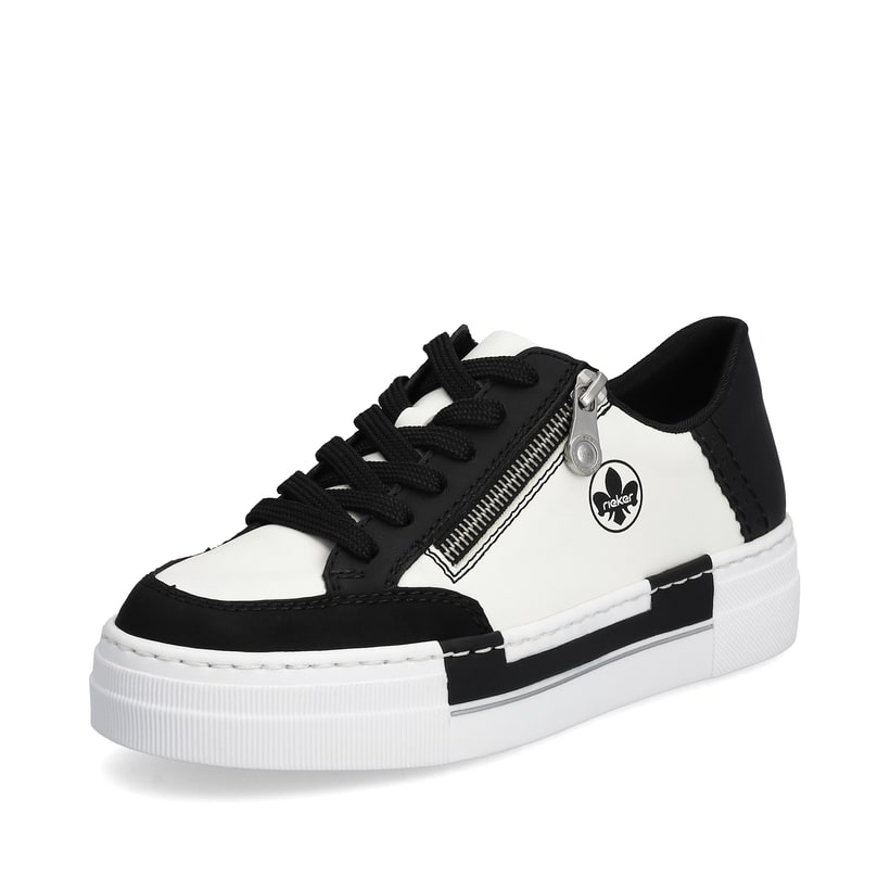 Rieker Artikelnummer N4903-80 Rieker Damen Sneaker Low kristallweiss-tiefschwarz Speichern exportieren