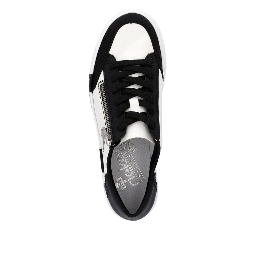 Rieker Artikelnummer N4903-80 Rieker Damen Sneaker Low kristallweiss-tiefschwarz Speichern exportieren