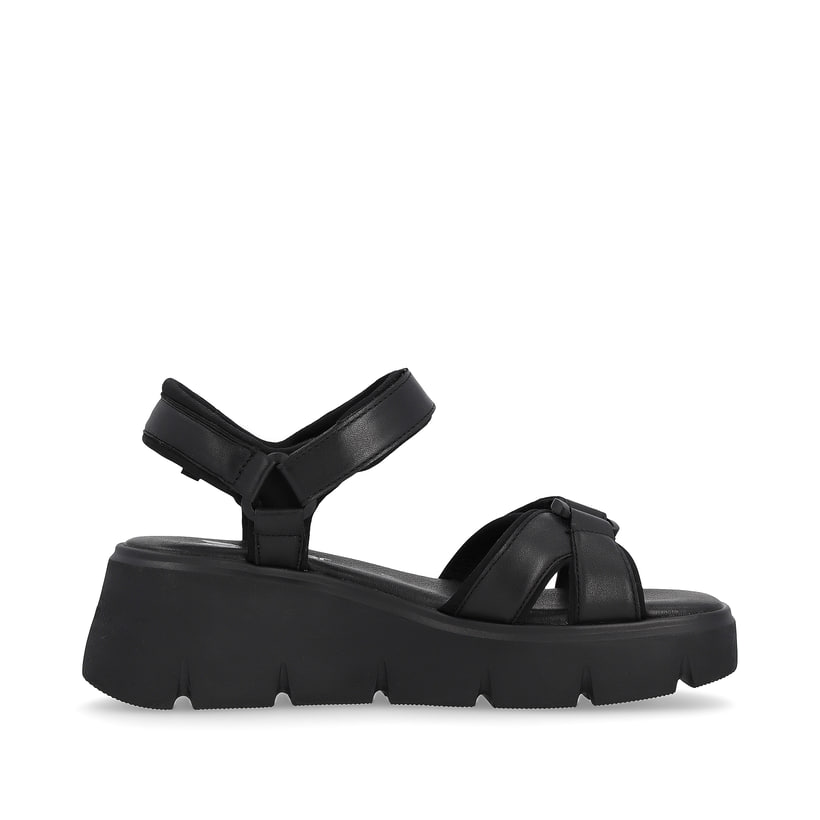 Rieker Artikelnummer W1552-00 Rieker Damen Keilsandaletten night black Black Friday Preise