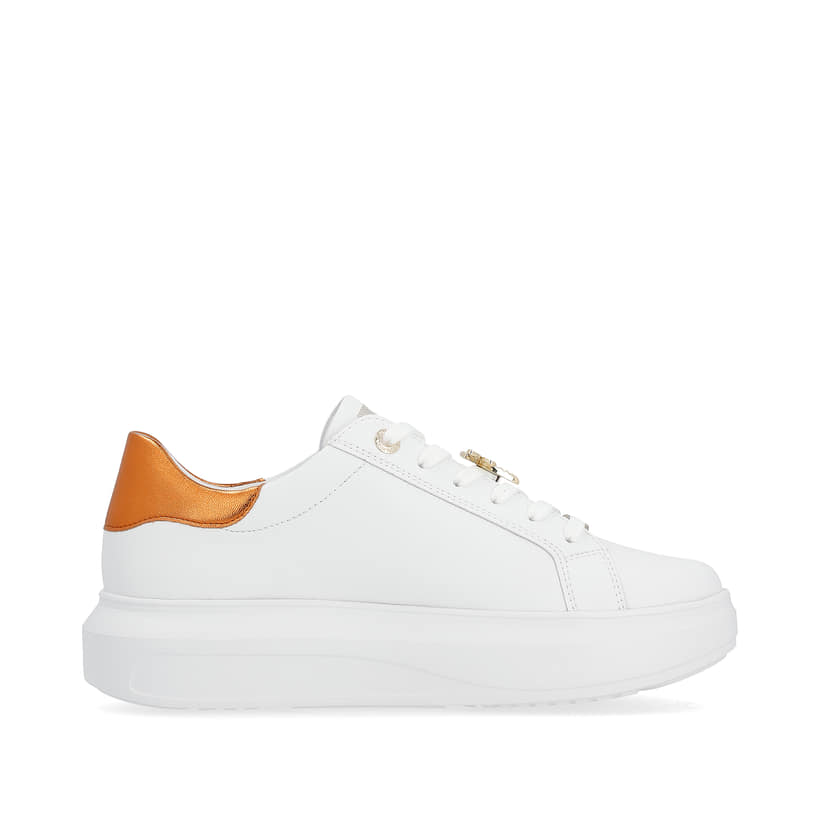 Rieker Artikelnummer W1202-80 Rieker Damen Sneaker Low pearl-white copper-metallic zollfrei