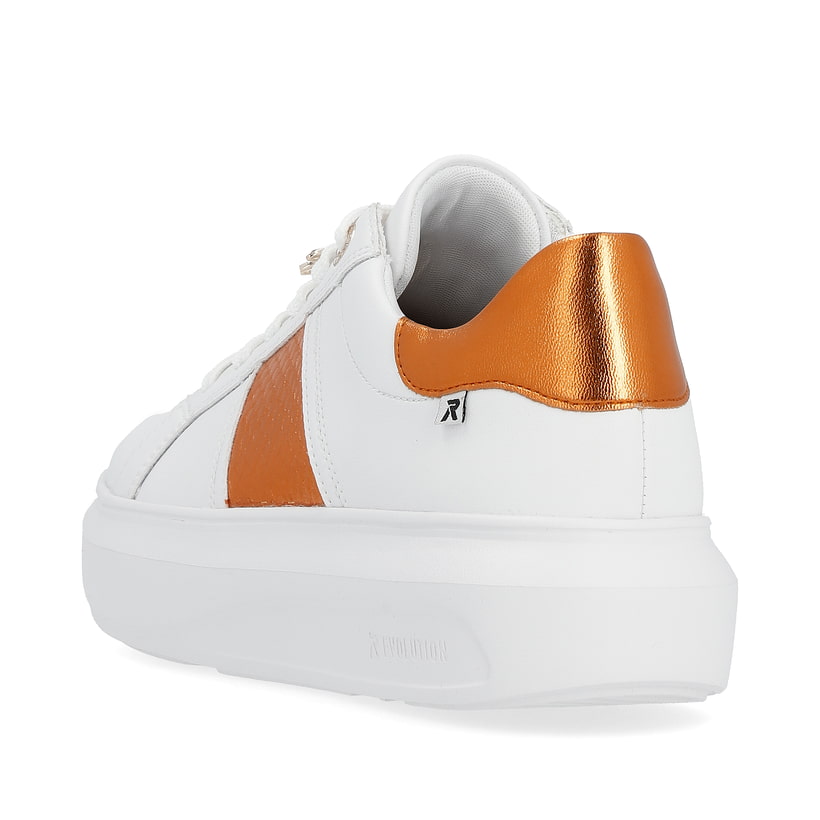 Rieker Artikelnummer W1202-80 Rieker Damen Sneaker Low pearl-white copper-metallic zollfrei