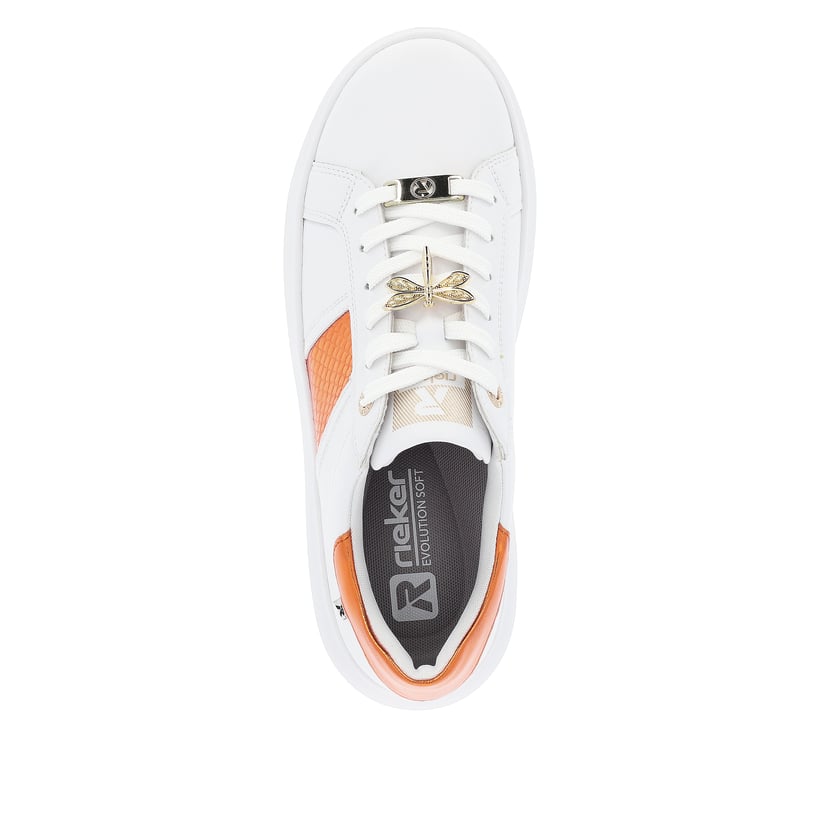 Rieker Artikelnummer W1202-80 Rieker Damen Sneaker Low pearl-white copper-metallic zollfrei