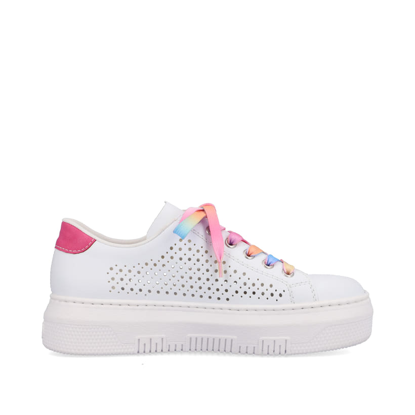 Rieker Artikelnummer M1904-80 Rieker Damen Sneaker Low cremeweiß-flamigorosa Kostenloser Versand