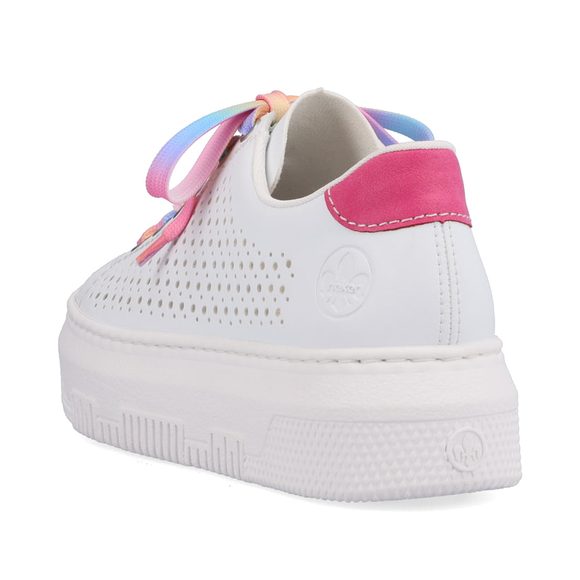 Rieker Artikelnummer M1904-80 Rieker Damen Sneaker Low cremeweiß-flamigorosa Kostenloser Versand