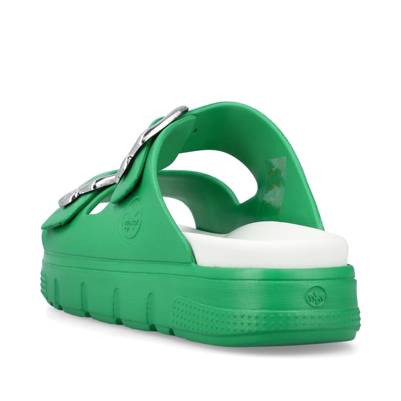 Rieker Artikelnummer P2180-53 Rieker Damen Pantoletten laubgrün Fabrik Onlineshop