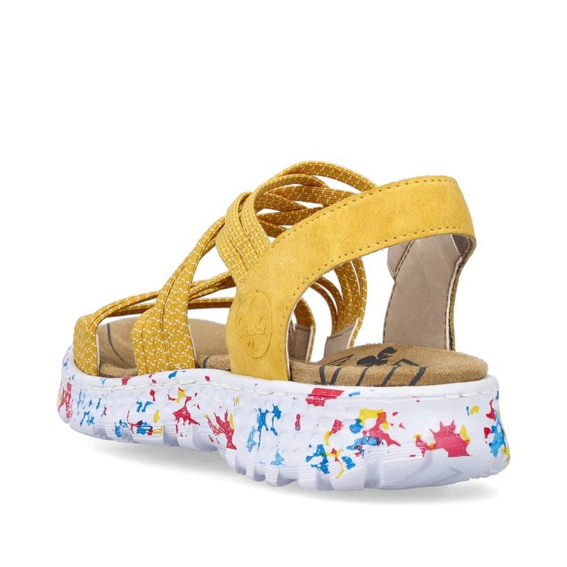 Rieker Artikelnummer 67898-68 Rieker Damen Trekkingsandalen sonnenblumengelb-multi Online Shopping