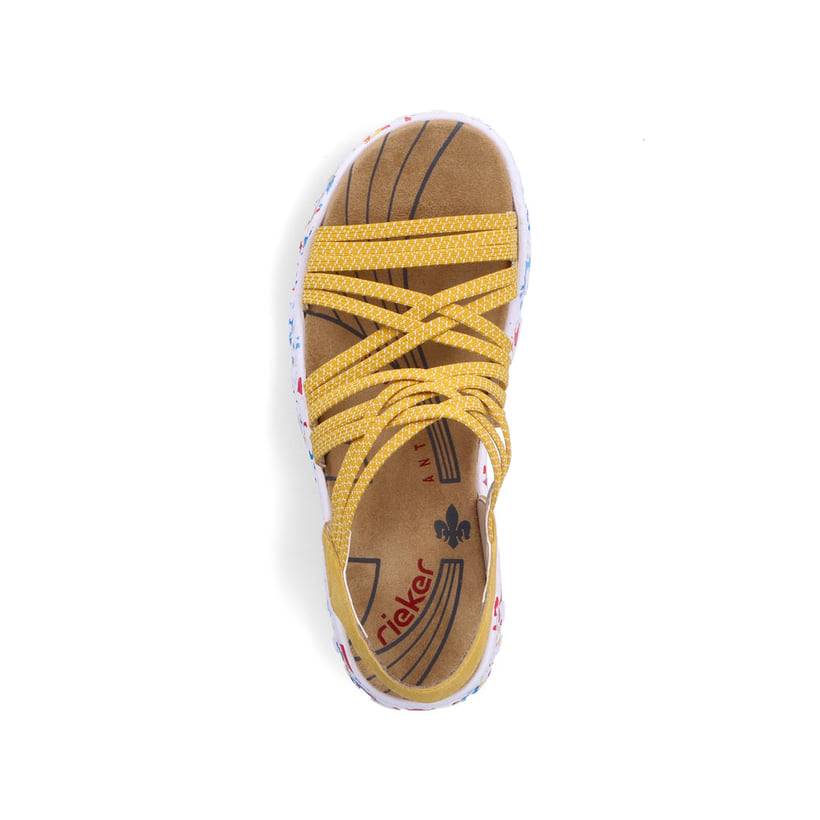 Rieker Artikelnummer 67898-68 Rieker Damen Trekkingsandalen sonnenblumengelb-multi Online Shopping