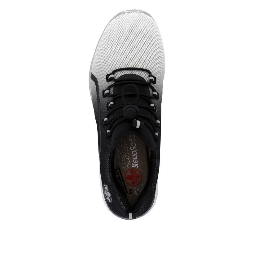 Rieker Artikelnummer M5055-00 Rieker Damen Slipper nachtschwarz-schwanenweiss JETZT KAUFEN