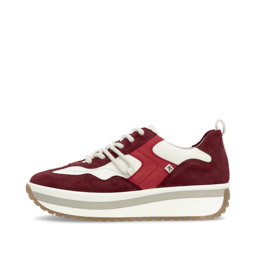 Rieker Artikelnummer W0900-35 Rieker Damen Sneaker Low kirschrot-weiß Kostenloser Versand international