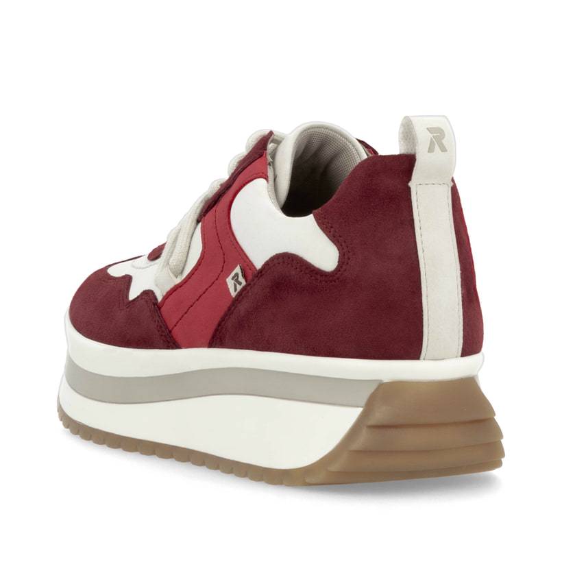 Rieker Artikelnummer W0900-35 Rieker Damen Sneaker Low kirschrot-weiß Kostenloser Versand international
