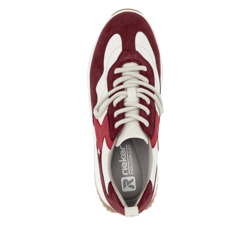 Rieker Artikelnummer W0900-35 Rieker Damen Sneaker Low kirschrot-weiß Kostenloser Versand international