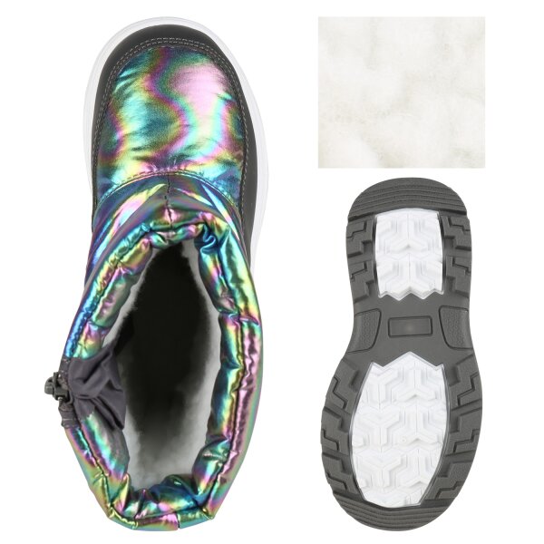Stiefelparadies Kinder Winter Boots in Grau Holo Tiefpreis