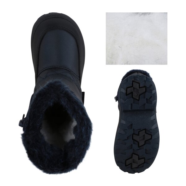 Stiefelparadies Kinder Winter Boots in Schwarz Dunkelblau Zeitbegrenzte Promotion