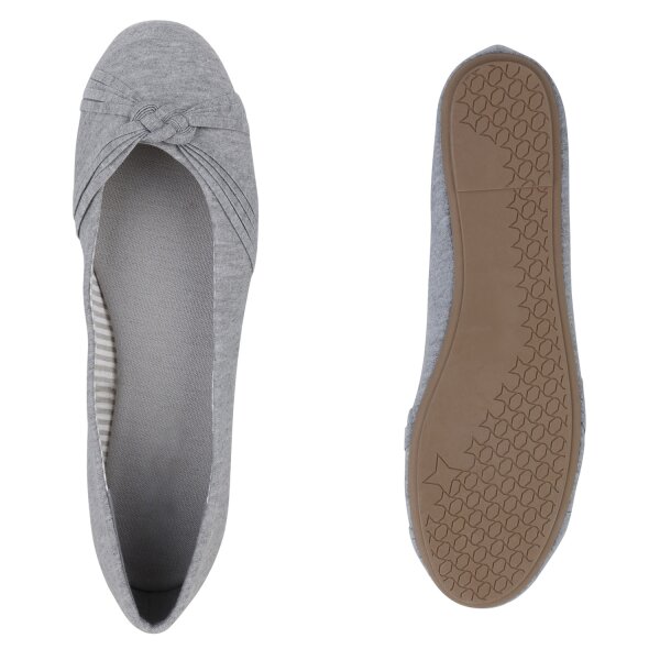 Stiefelparadies Damen Übergrößen Klassische Ballerinas in Grau Im Verkauf
