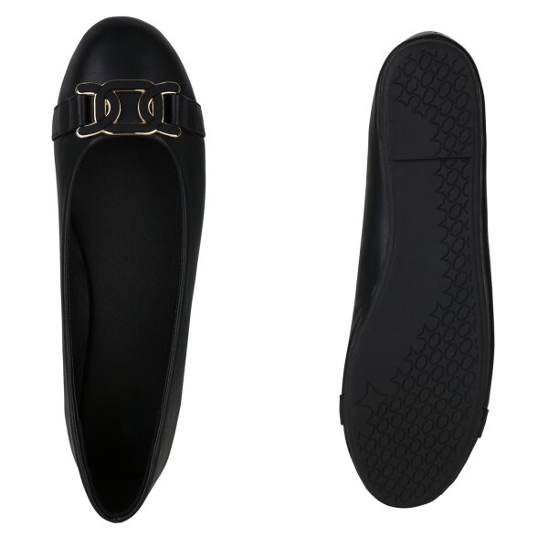 Stiefelparadies Damen Übergrößen Klassische Ballerinas in Schwarz Rabatte dieses Monats