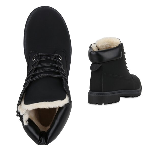 Stiefelparadies Herren Worker Boots in Schwarz Cyber Monday
