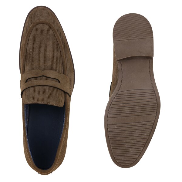 Stiefelparadies Herren Klassische Slippers in Braun Weihnachtsangebot